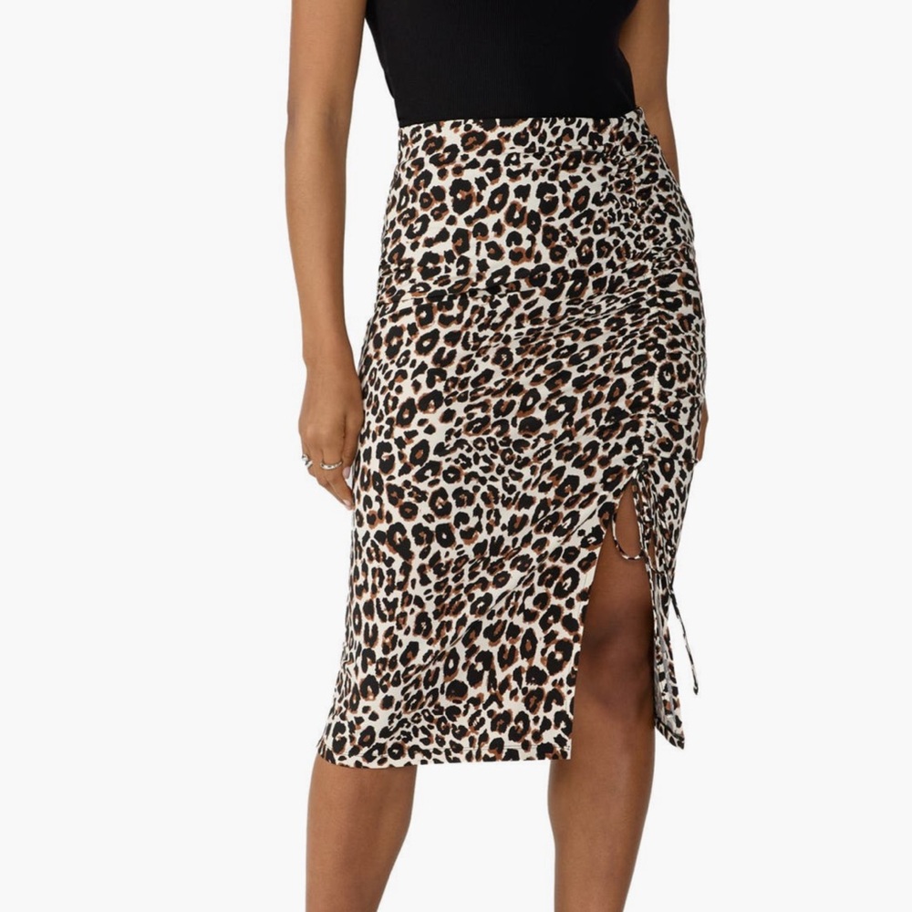Sanctuary Poser Skirt Caramel Drawstring Ruched Classy Cat Size XL